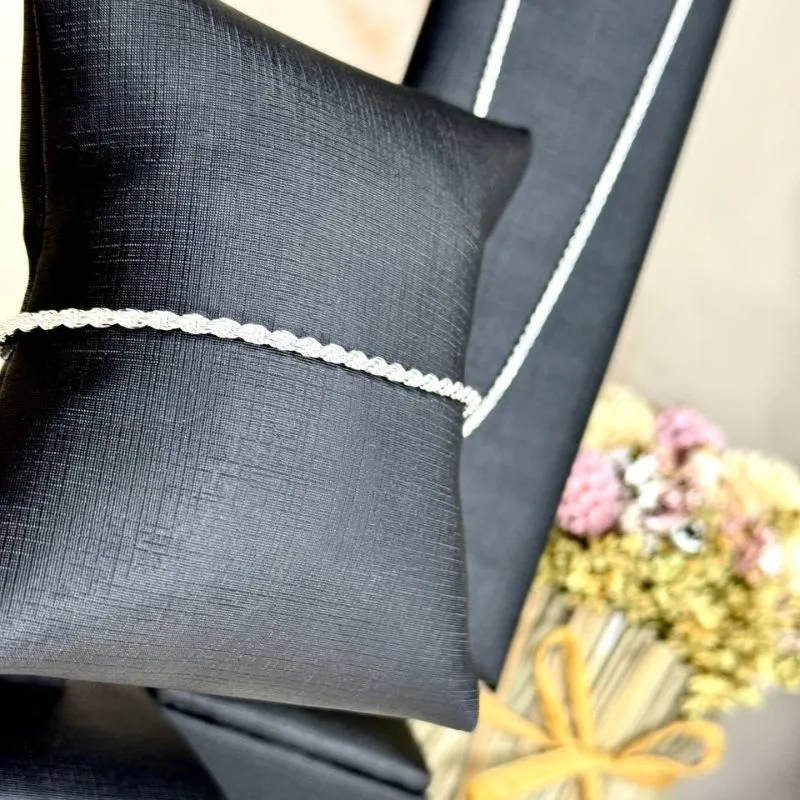 Pulseira Essenza - Cordão Baiano 2mm  - Prata 925