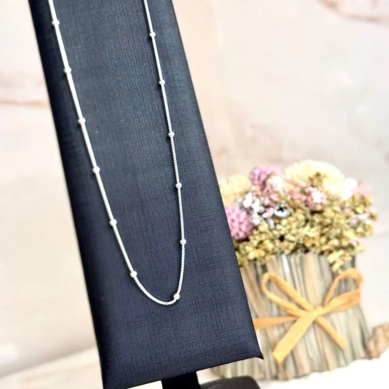 Colar Névoa - Bolinhas com Veneziana - Prata 925 - 30cm