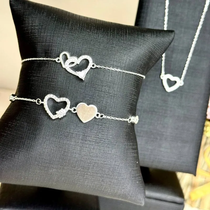 Pulseira Luar de Prata - Prata 925 - Coração